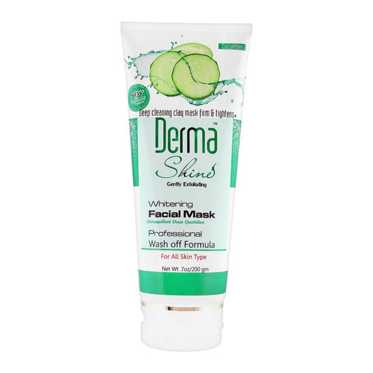 Derma Shine Gently Exfoliating Cucumber Whitening Facial Mask, For All Skin Types, 200g -  Front View