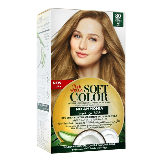 Wella Soft Color No Ammonia Hair Color, 80 Light Blonde -  Front View