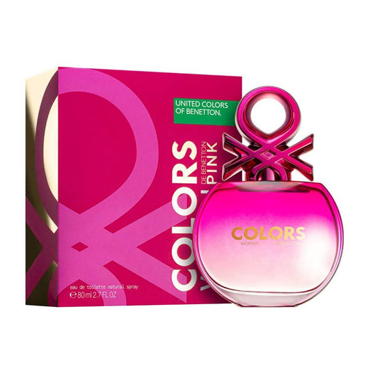 United Colors of Benetton, Benetton Colors Pink Eau De Toilette, Fragrance For Women, 80ml - Front View