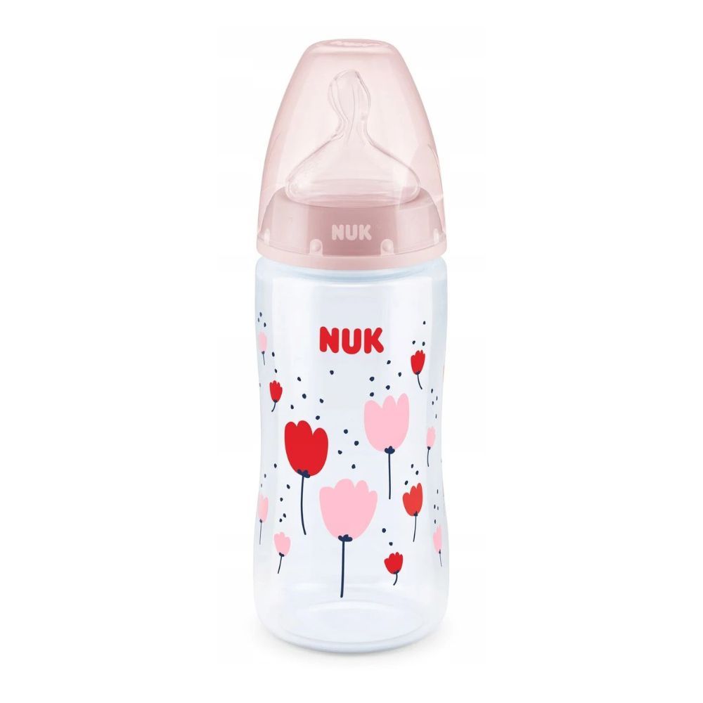 Nuk First Choice No Colic Silicone Feeding Bottle, 6-18m, 360ml, 10216248 - Front View