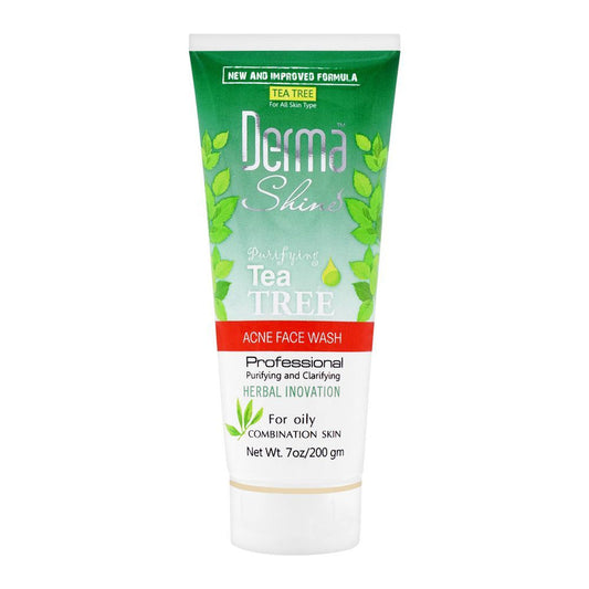 Derma Shine Purifying Tea Tree Acne Face Wash, For Oily Combination Skin, 200G -  Front View