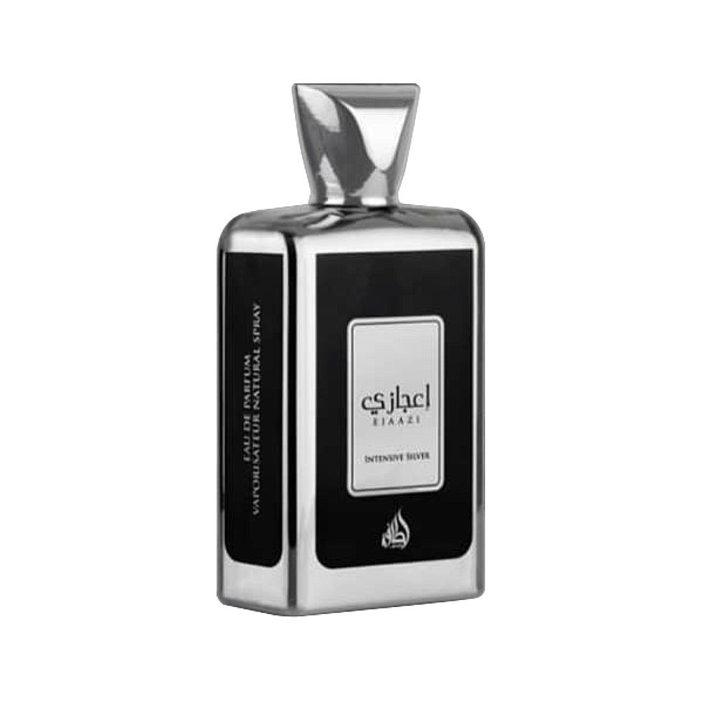 Lattafa Ejaazi Intensive Silver Eau De Parfum, Fragrance For Men and Women, 100ml - Front View