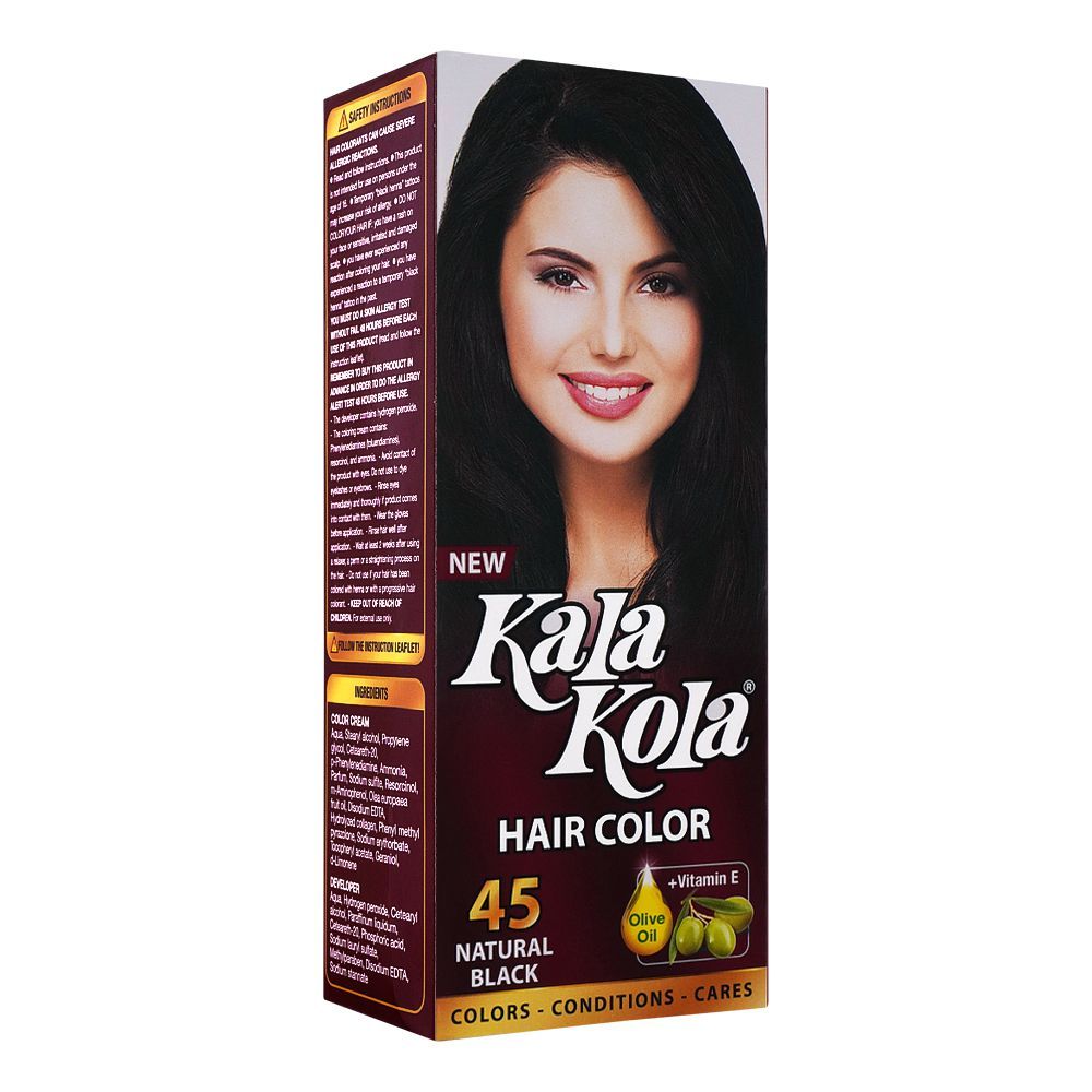 Kala Kola Hair Colour, 45 Natural Black -  Front View