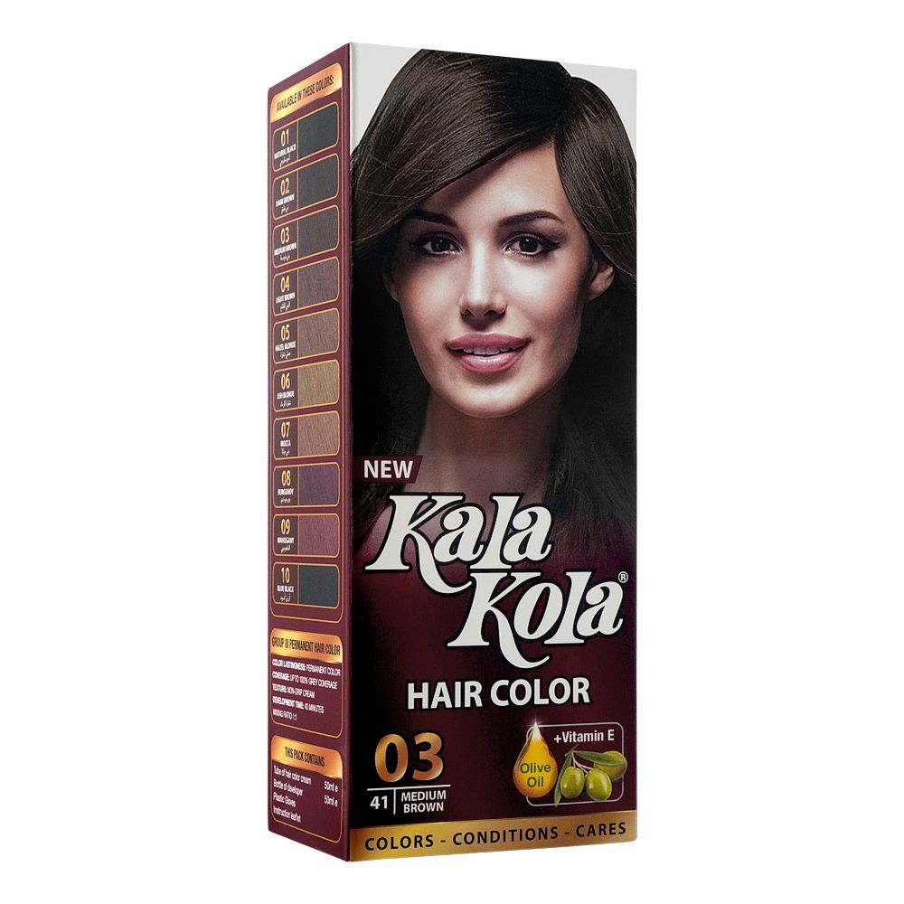 Kala Kola Hair Colour, 41 Medium Brown -  Front View