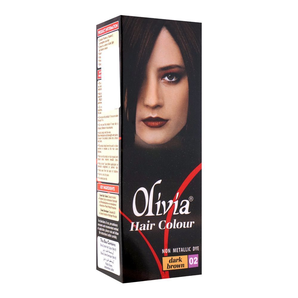 Olivia Hair Colour, 02 Dark Brown -  Front View