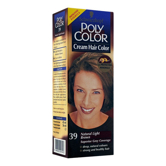 Poly Color Cream Hair Color, 39 Natural Light Brown -  Front View