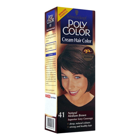 Poly Color Cream Hair Color, 41 Natural Medium Brown -  Front View