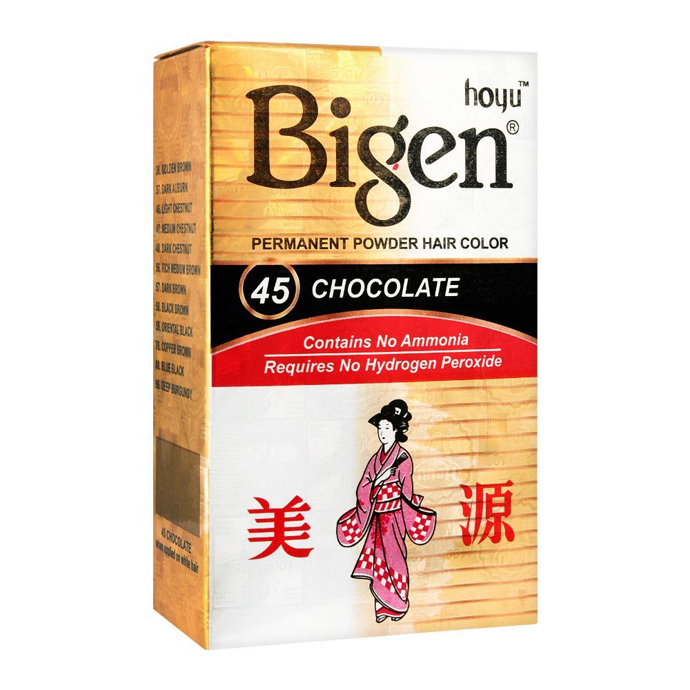 Bigen Permanent Powder Hair Color, 45 Chocolate -  Front View