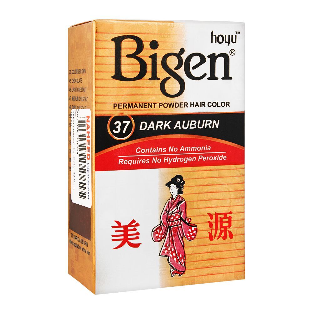 Bigen Permanent Powder Hair Color, 37 Dark Auburn -  Front View