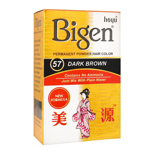 Bigen Permanent Powder Hair Color, 57 Dark Brown -  Front View