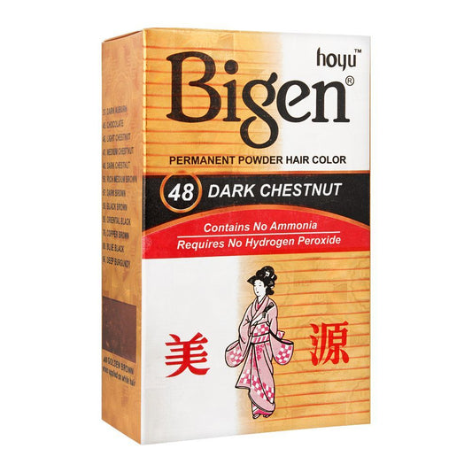 Bigen Permanent Powder Hair Color, 48 Dark Chestnut -  Front View