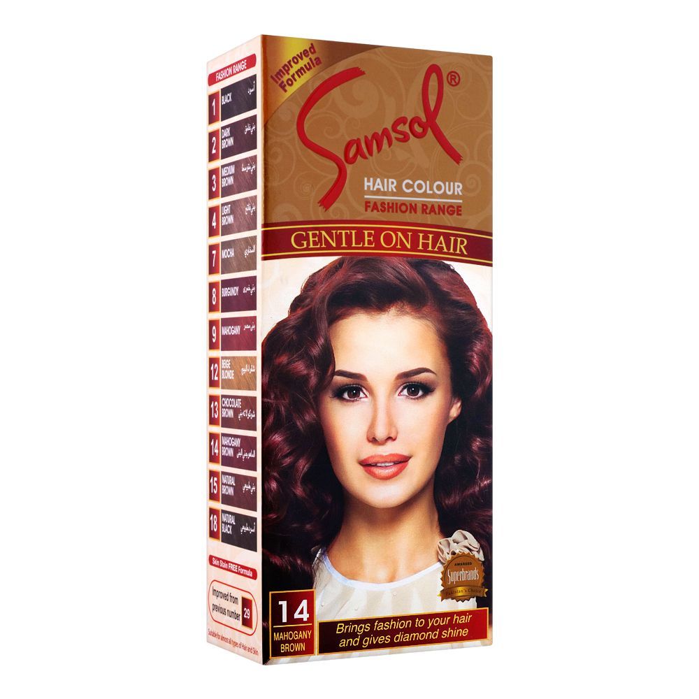 Samsol Fashion Range Hair Colour, 14 Mahogany Brown -  Front View