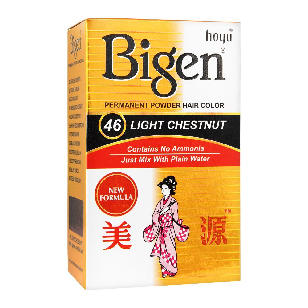 Bigen Permanent Powder Hair Color, 46 Light Chestnut -  Front View