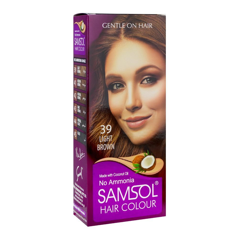 Samsol No Ammonia Hair Colour, 39 Light Brown -  Front View