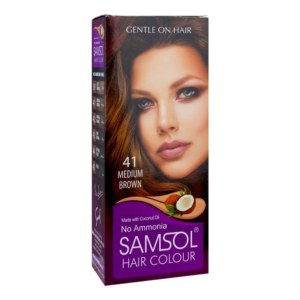 Samsol No Ammonia Hair Colour, 41 Medium Brown -  Front View