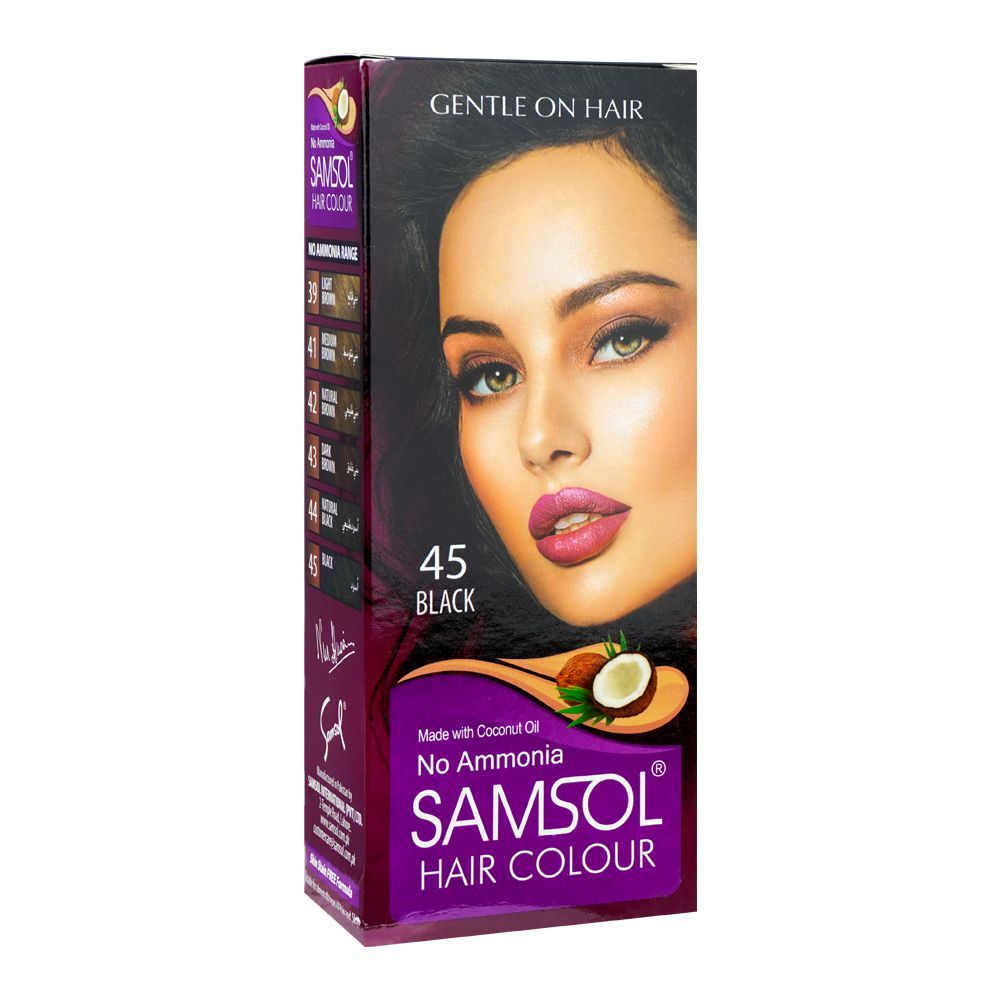 Samsol No Ammonia Hair Colour, 45 Black -  Front View