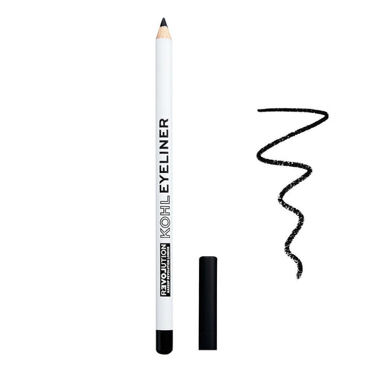 Makeup Revolution Relove Kohl Eyeliner Pencil, Black -  Front View