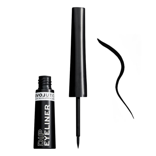 Makeup Revolution Relove Dip Eyeliner, Black - Front View