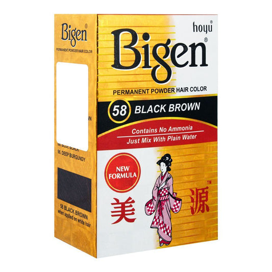 Bigen Powder Hair Color, 58 Black Brown -  Front View