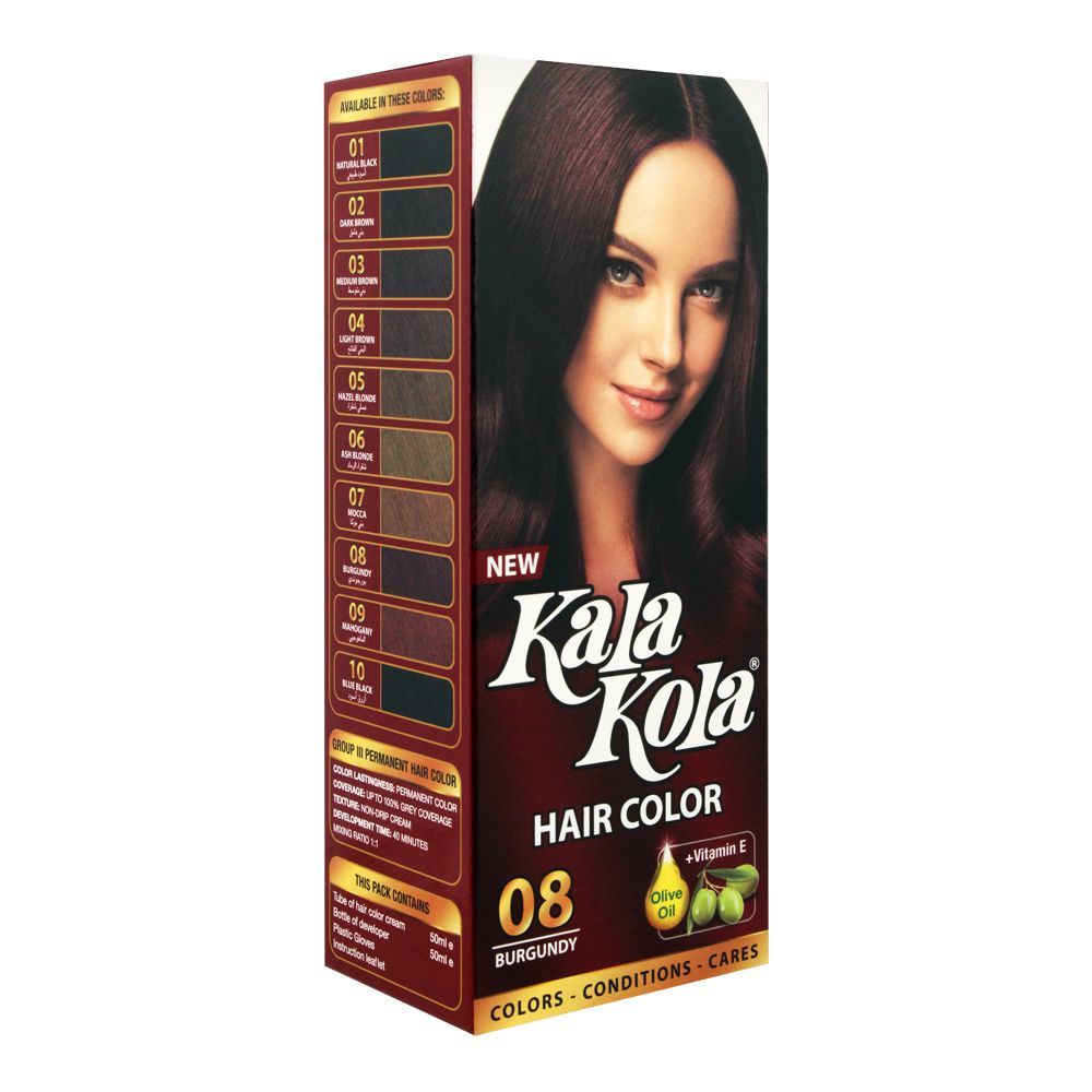 Kala Kola Hair Colour, 08 Burgundy -  Front View