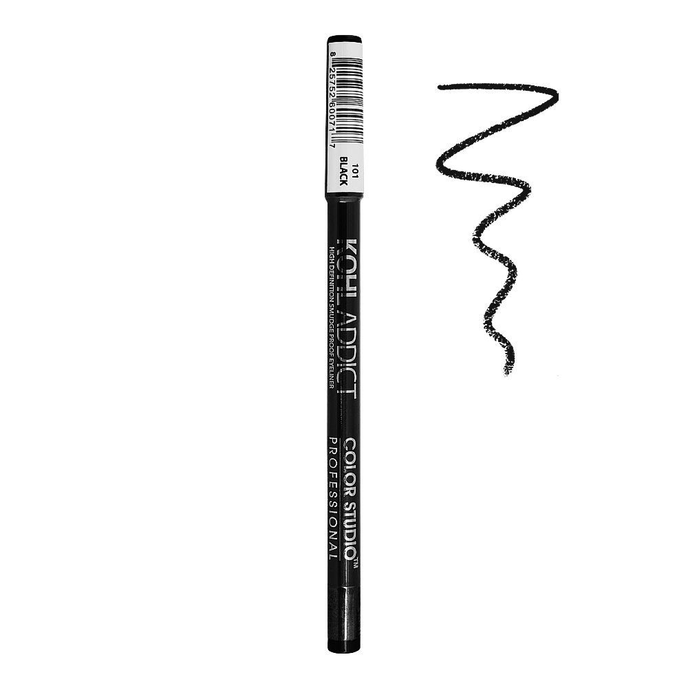 Color Studio Kohl Addict Smudge Proof Eyeliner, 101 Black -  Front View