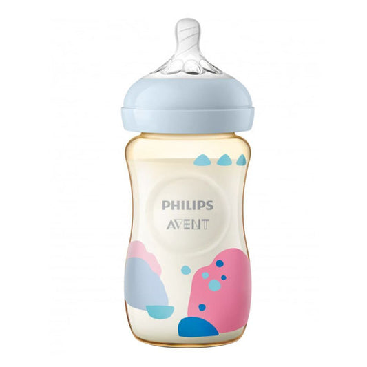 Avent Natural Wide Neck PPSU Feeding Bottle, 2-Pack, 1m+, 260ml/9oz, SCF582/20 - Front View