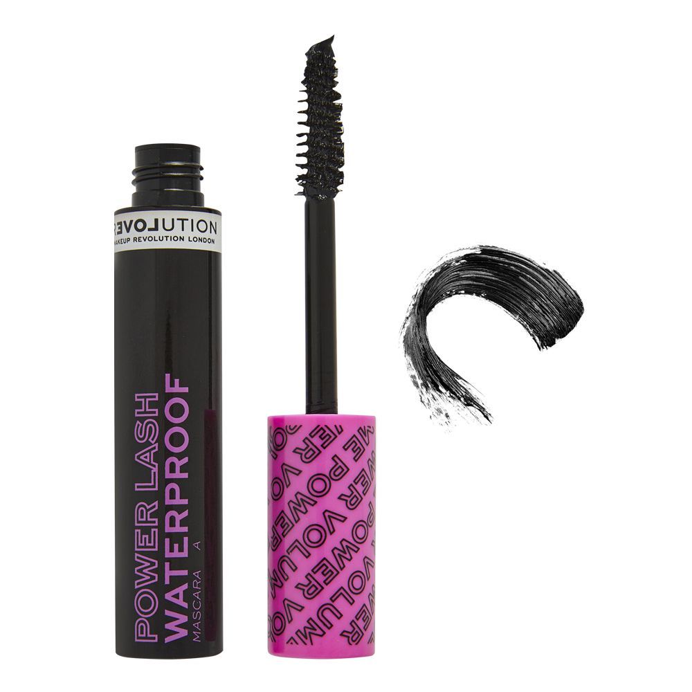 Makeup Revolution Power Lash Waterproof Mascara Black - Front View