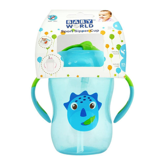 Baby World Sport Sipper Cup, Blue, 250ml, BW4040 - Front View