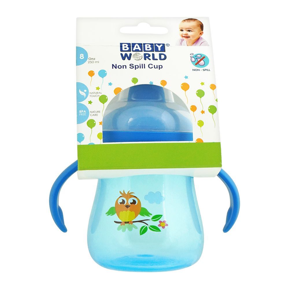 Baby World Non Spill Cup, Blue, 250ml, BW4041 - Front View