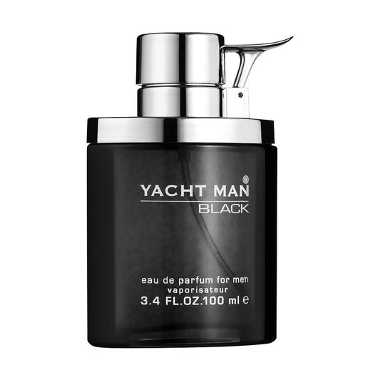 Yacht Man Black Eau De Parfum, Fragrance For Men, 100ml - Front View