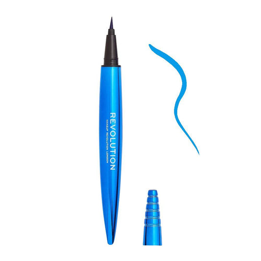 Makeup Revolution Renaissance Flick Intense Blue Felt Eyeliner, 0.8g - Front View