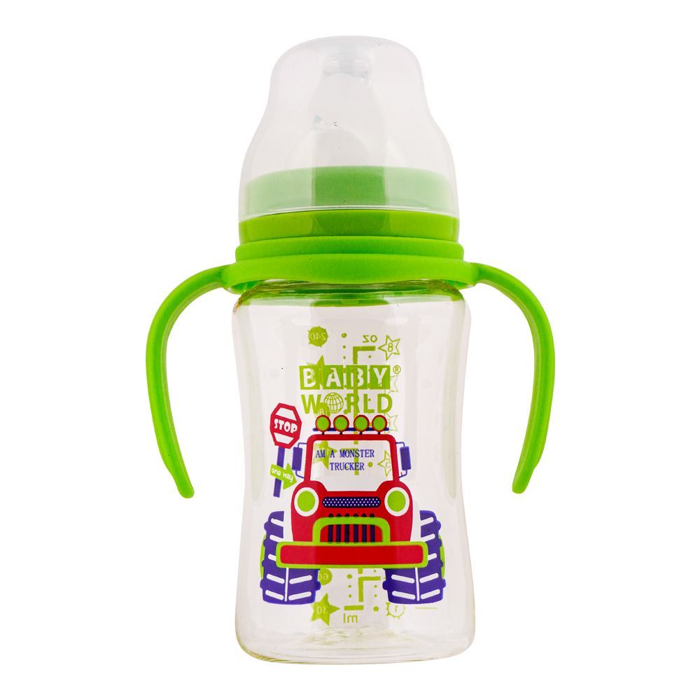 Baby World Contra Colic Wide Neck Feeding Bottle, 240ml, BW2008 - Front View