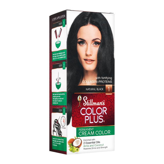 Stillman's Color Plus Permanent Cream Color Hair Color, 1, Natural Black -  Front View