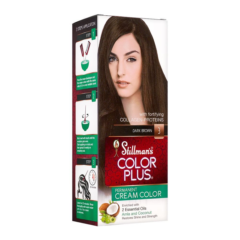 Stillman's Color Plus Permanent Cream Color Hair Color, 3, Dark Brown -  Front View