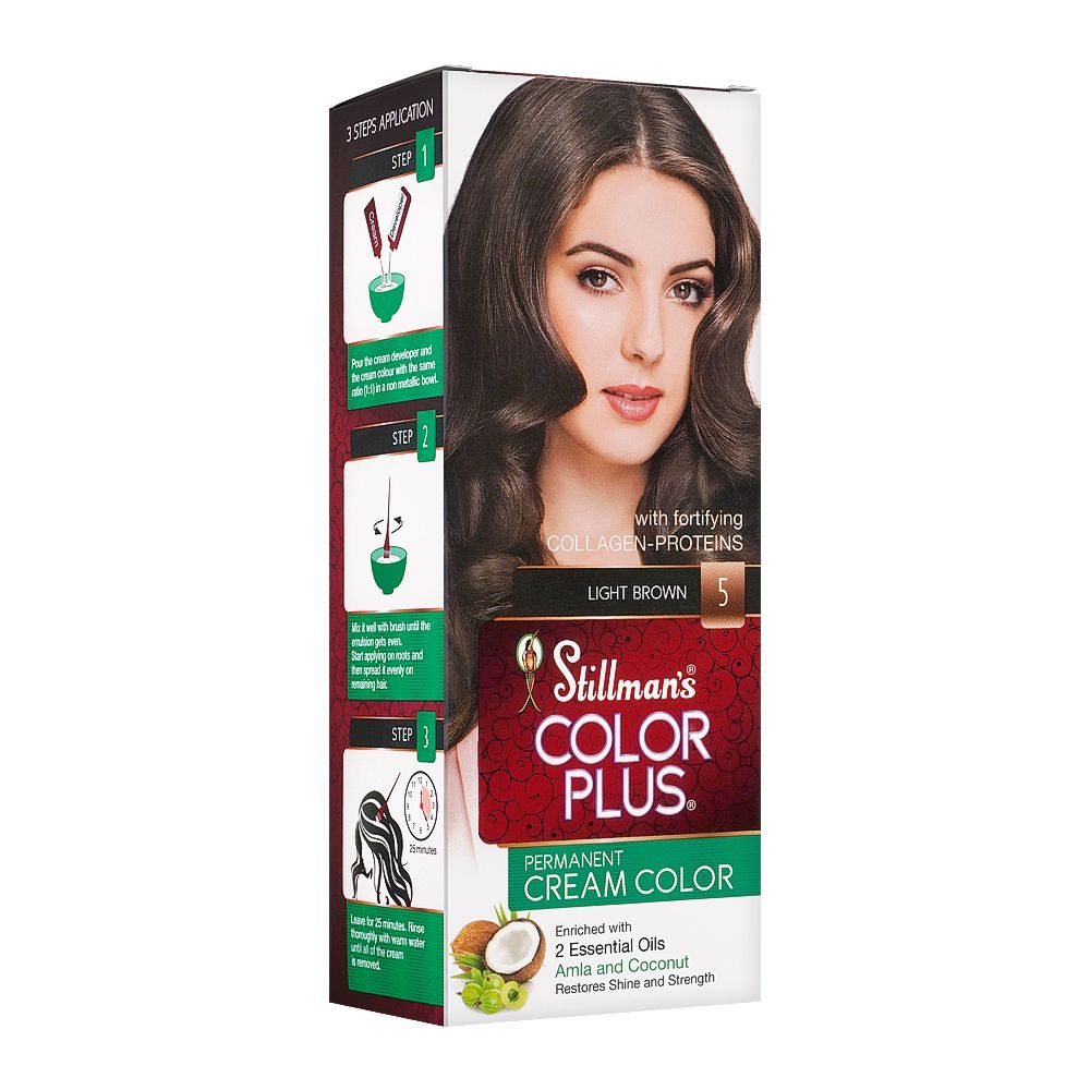 Stillman's Color Plus Permanent Cream Color Hair Color, 5, Light Brown -  Front View