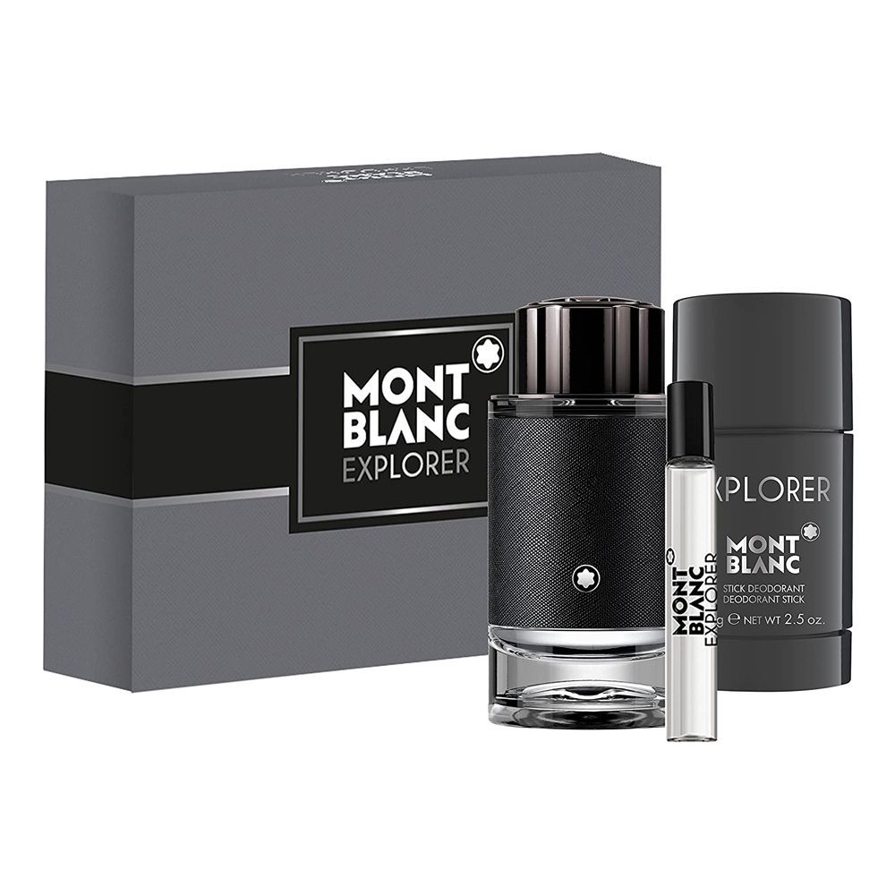 Mont Blanc Explorer Set, Eau De Parfum 100ml + Eau De Parfum 7.5ml + Deodorant Stick, 75g - Front View