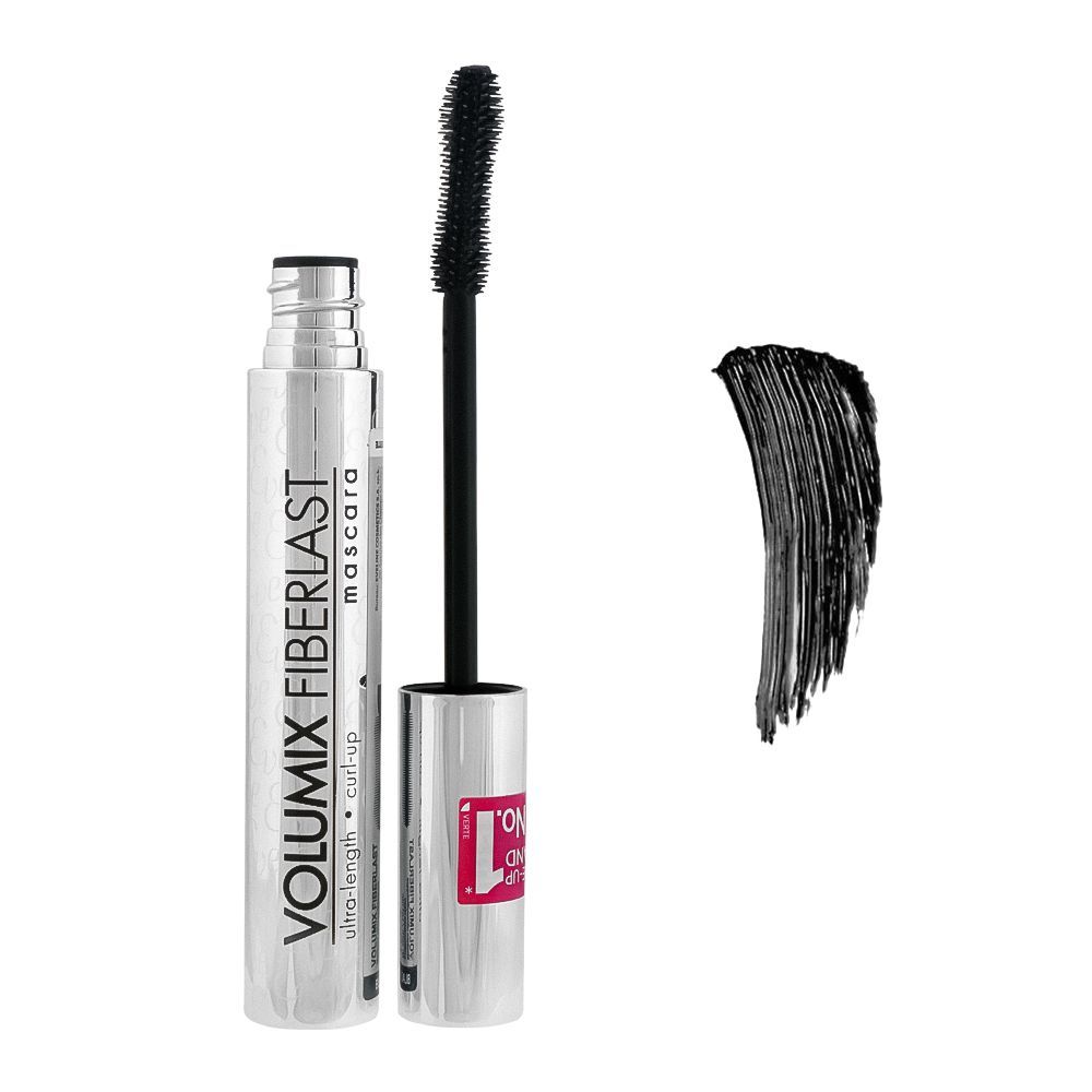 Eveline Volumix Fiber Last U Litresa Last, Curl Up Mascara, Black - Front View