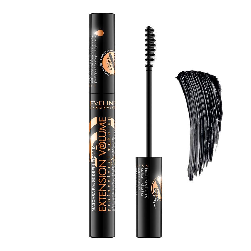 Eveline Extension Volume Extreme Lengthening & Care False Definition 4D Mascara, Black - Front View