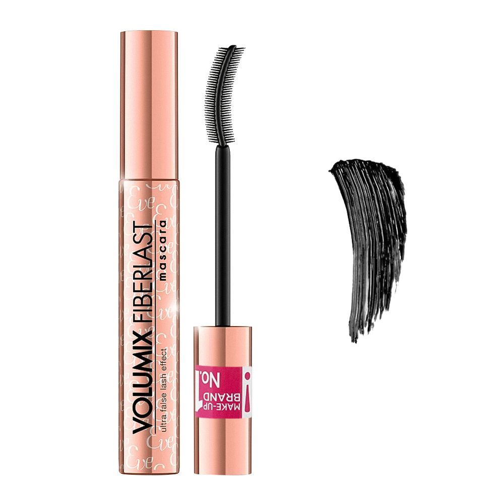 Eveline Volumix Fiber Last U Litresa False Lash Effect Mascara, Black - Front View