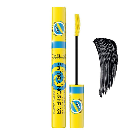 Eveline Extension Volume Push Up Volume & Curl False Definition 4D Mascara, Black - Front View