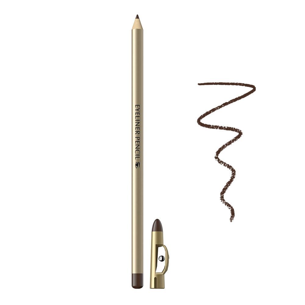 Eveline Eyeliner Pencil Long Wear With Sharpener, Brown -  Front View