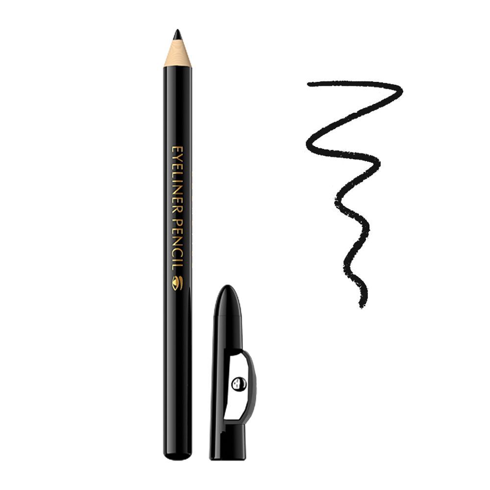 Eveline Eyeliner Pencil Small With Sharpener, Black -  Front View