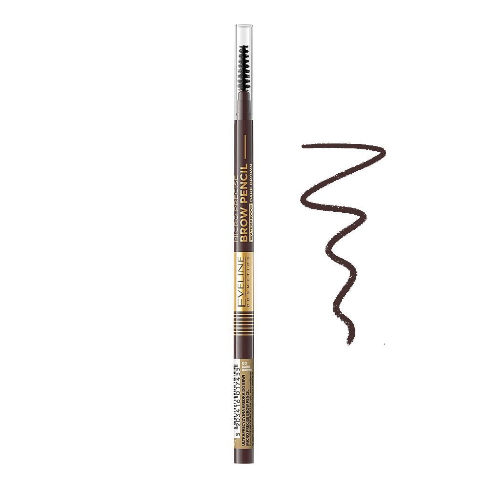 Eveline Micro Precise Eye Brow Pencil Waterproof, Dark Brown - Front View