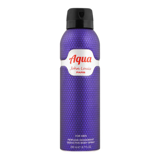 John Louis Paris Aqua For Men Perfumed Deodorant Seductive Body Spray, 200ml - Front View