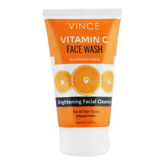 Vince Vitamin C Sulfate-Free Brightening Facial Cleanser Face Wash, For All Skin Types, 120ml -  Front View