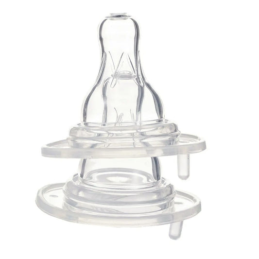 Farlin Crystal Clear Anti-Colic Wide Neck Silicone Nipple Set, 3m+ 2-Pack, AC-22005-M - Front View