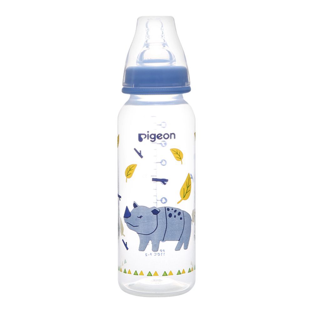 Pigeon Flexible SN Soft & Elastic PP Feeding Bottle, Rhino, 240ml, A79408 - Front View