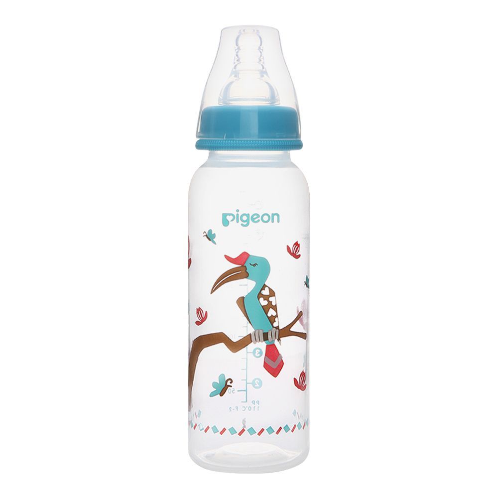 Pigeon Flexible SN Soft & Elastic PP Feeding Bottle, Hornbill, 240ml, A79407 - Front View