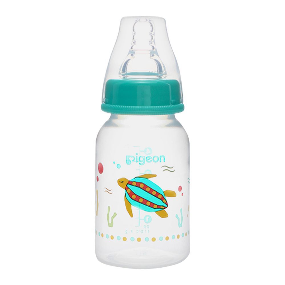 Pigeon Flexible SN Soft & Elastic PP Feeding Bottle, Turtle, 120ml, A79400 - Front View