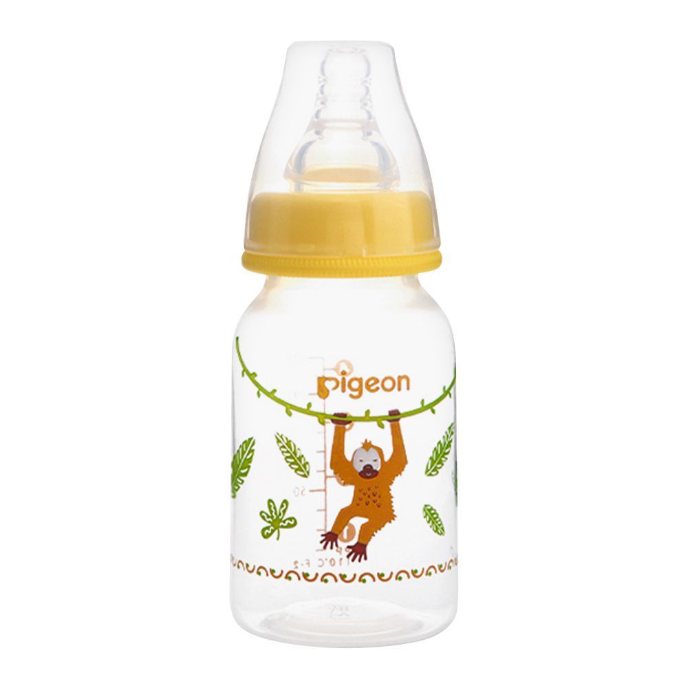 Pigeon Flexible SN Soft & Elastic PP Feeding Bottle, Orangutan, 120ml, A79401 - Front View